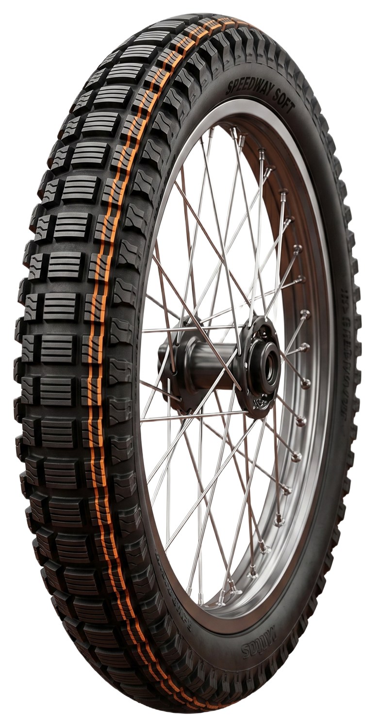 MITAS 2.75-23 SPEEDWAY SOFT 48P NHS TT (PODWÓJNY POMARAŃCZOWY PASEK) PRZÓD DOT 2026 (DOT:JVDS) (ZAMIENNIK:70000349,70000350)
